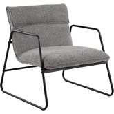 Casper Accent Arm Chair in Grey Noise Fabric & Black Steel